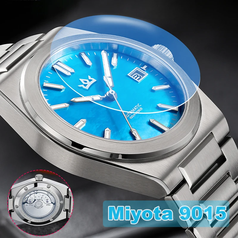 AddiesKin Luxury Japan Miyota 9015 Automatic Movement 24 Jewels 28800bph 42h Power Reserve Ultra Thin 10mm Skeleton Case Back