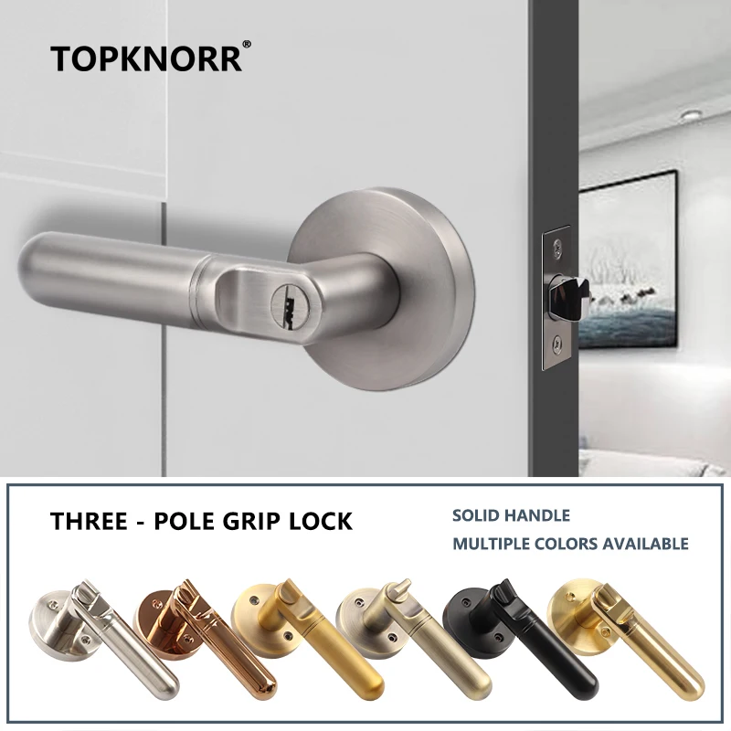 

Bathroom Household Keyless Door Handle Internal Door Handles for Interior Doors Anti-theft Lock Bedroom Room Home Wood Security