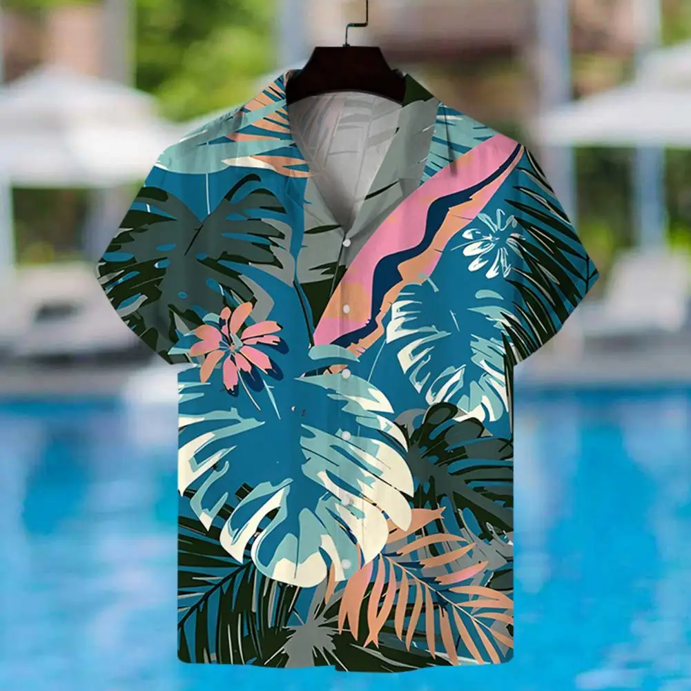 Men Beach Shirt 2024 3D Print Men Summer Shirt Button Closure Short Sleeve Quick Dry Holiday Shirt Vacation Loose Men Shirts