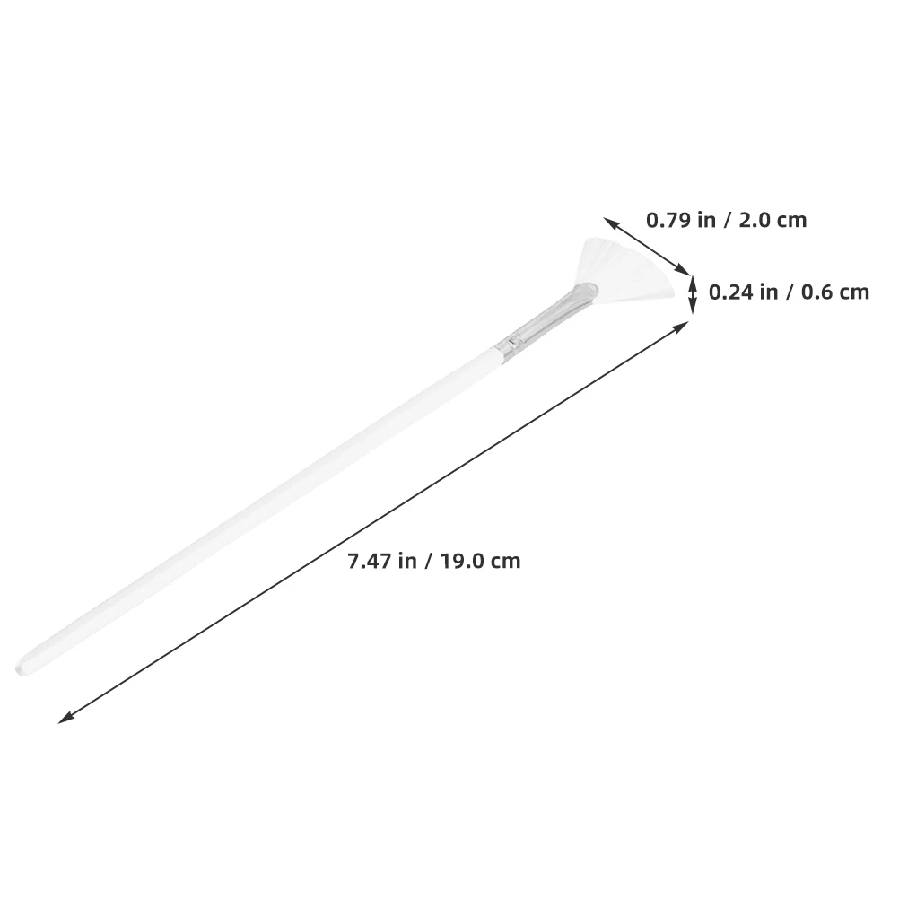 

4Pcs Facial Fan Brushes Soft Nylon Long Handle Mask Applicators for Clay Mud Cream Even Application Makeup Highlight Tools