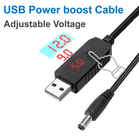 Adjustable Voltage USB Boost Converter DC 5V to 9V 12V USB Step-up Converter Cable For Power Supply/Charger/Power Converter