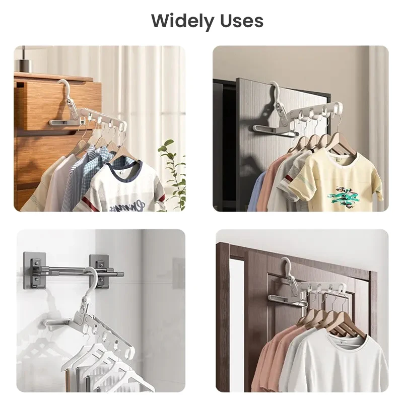 

Portable Foldable Hanger Clothes Drying Rack Travel Hangers Hanging Rack With 5 Holes For Home Hotel Camping