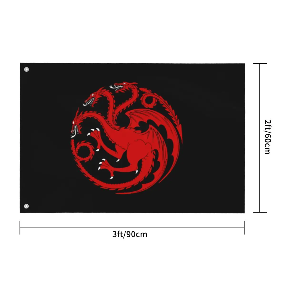 Bandera de Dragonstone Targaryen de casa, decoración interior y exterior, 90x60cm