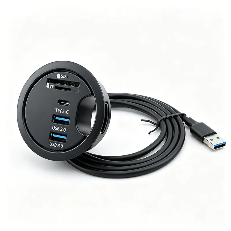 

USB Desk Hub USB3.0 HUB With 2 Port USB3.0 Type C Adapter for Desktop PC/Notebook USB HUB Desk Mount USB 3.0 Splitter