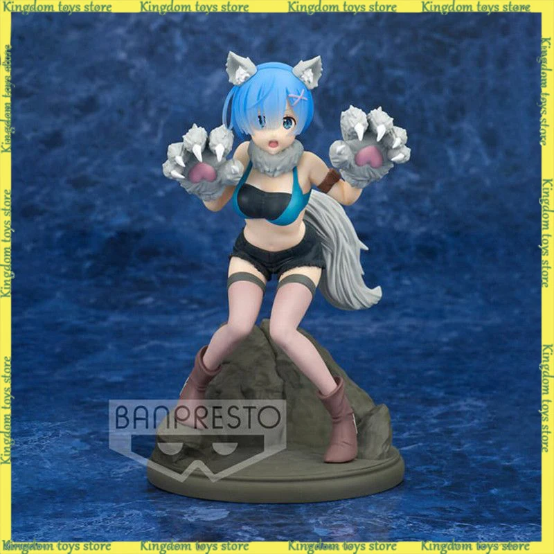 

In Stocck Original BANDAI 18cm Re:Life in a different world from zero Anime Figures Rem Figures PVC Statue model Gifts Toys