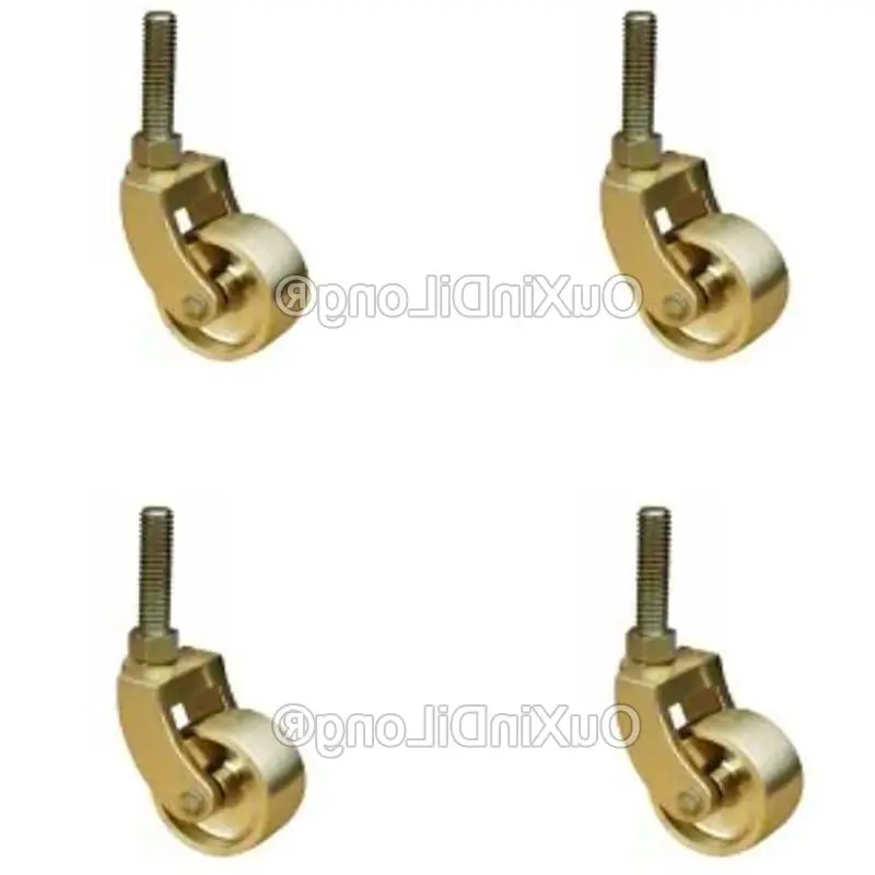 

4PCS 1.25Inch Brass Caster 360 Degree Rotation Stem Wheels Heavy Movable Rollerf or Furniture Cabinet Sofa Trolley Chairs FG1203