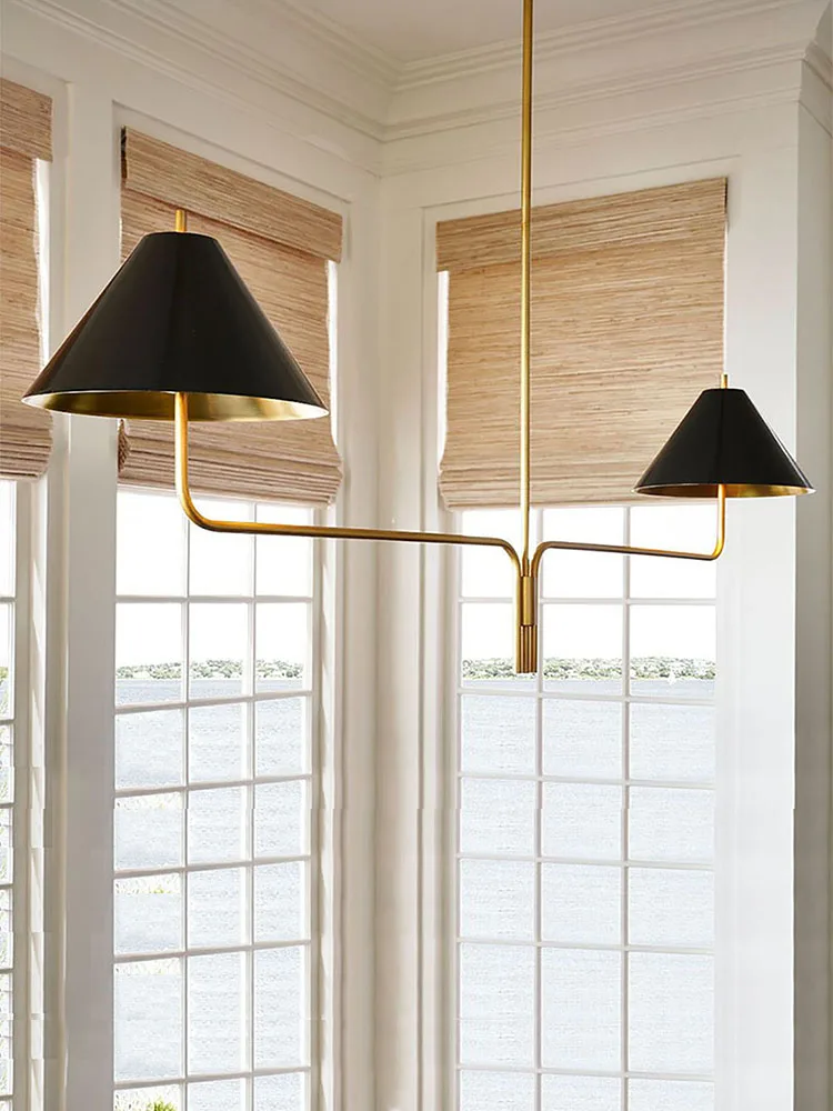 American Retro Simple Black Metal Shade Chandelier New Dining Room Cottage Designer Lamps Ceiling Kitchen Island Pendant Light
