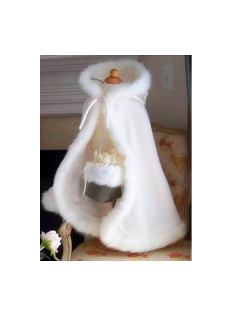 New Winter Children\'s Wedding Cloak Flower Girl Shawl Artificial Fur Decoration Girl Jacket Cloak