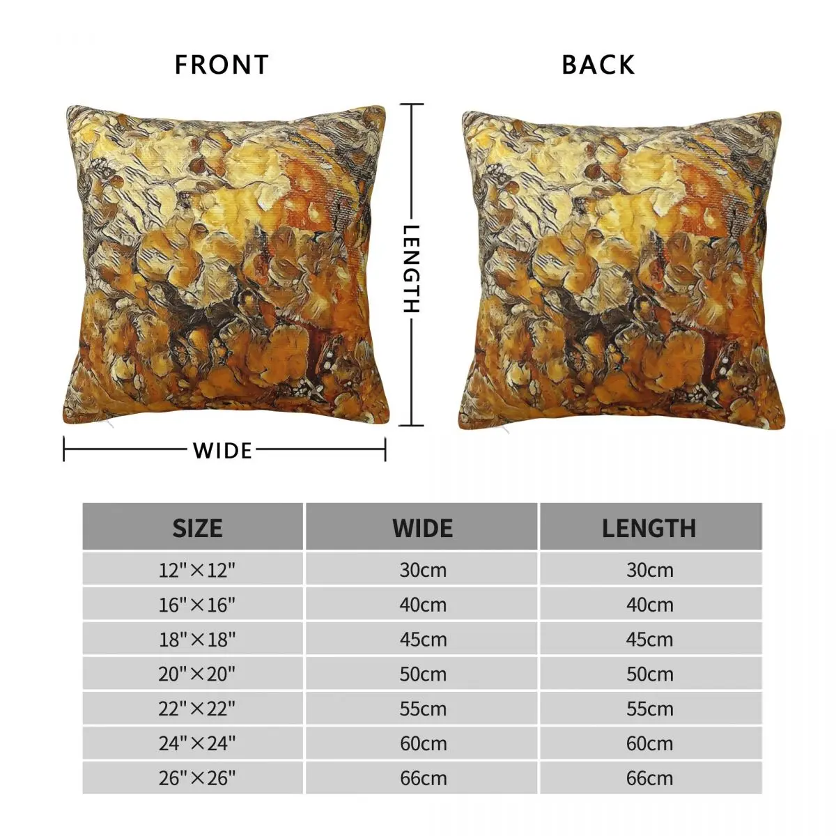 Ochre Dreams Orange Yellow Pillowcase Polyester Linen Velvet Pattern Zip Decor Home Cushion Cover 18