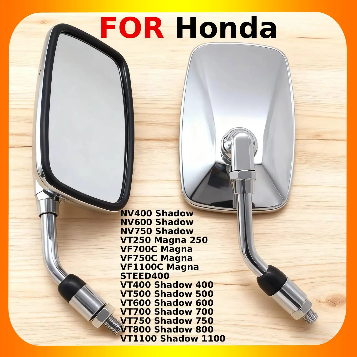 

1 Pair Motorcycle Rearview Mirrors For Honda NV400 NV600 NV750 VT400 VT500 VT600 VT750 VT800 VT1100 Shadow VF700C VF750C VF1100C