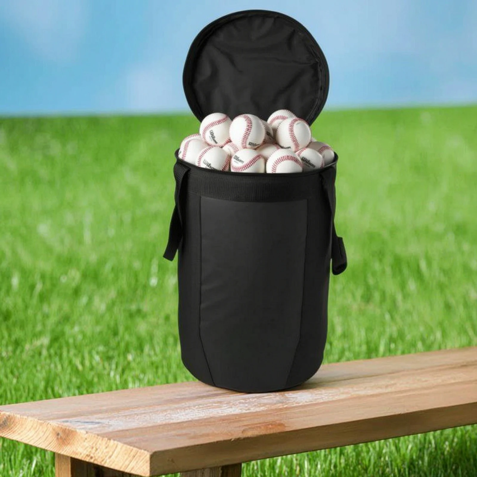 Sports Ball Storage Bag Structured Cylindrical Ball Bag Lightweight Long-Lasting for Coaches, Gym, Athletic Field