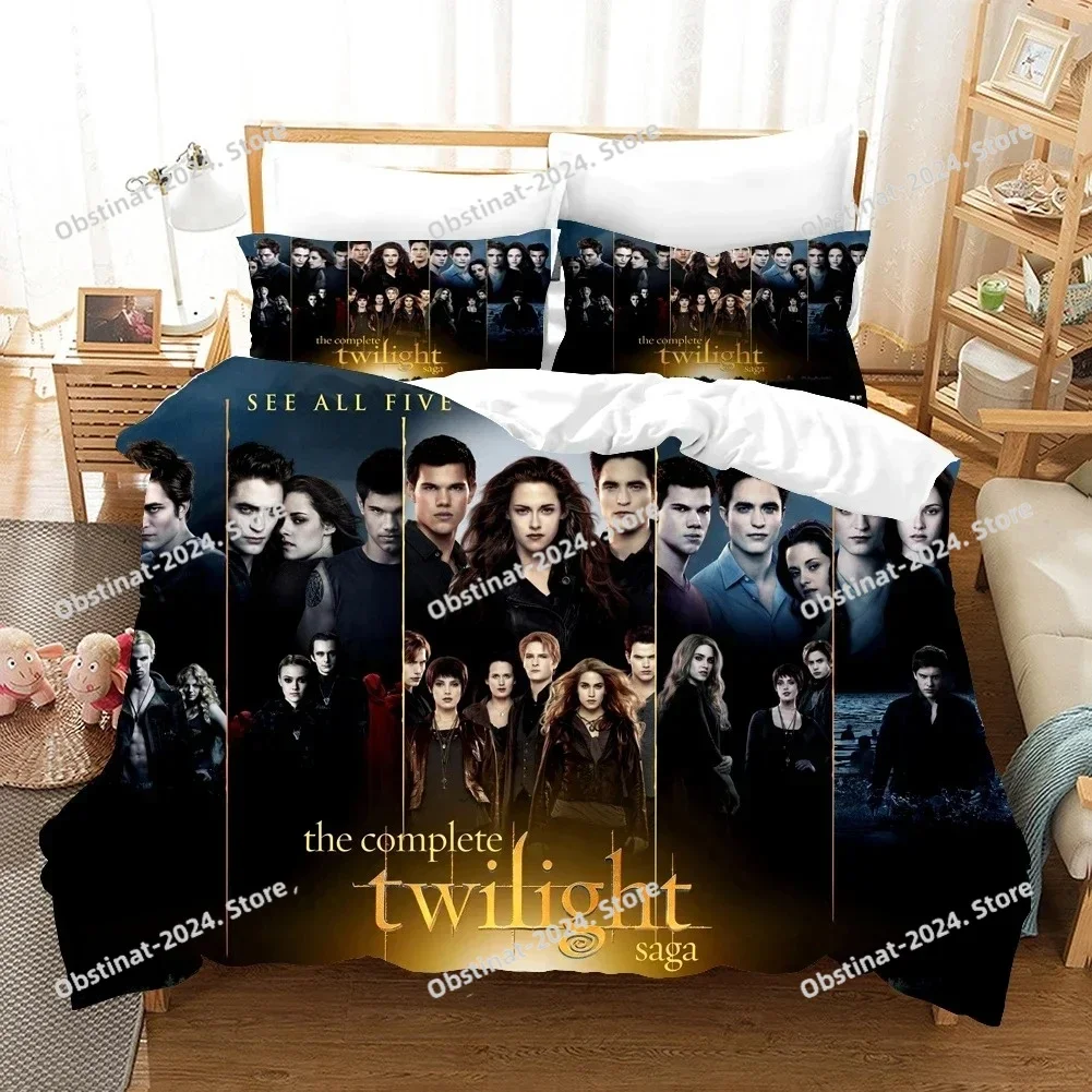 New Movie Twilight Bedding Set Love Duvet Cover Set Pillowcase Film Single Queen King Full Size Soft Bed Linen for Women Teens