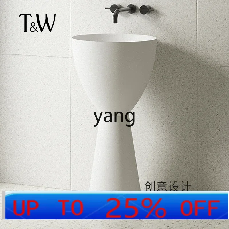 LTT cylindrical artificial stone wash basin floor-to-ceiling bathroom small apartment column basin wash face