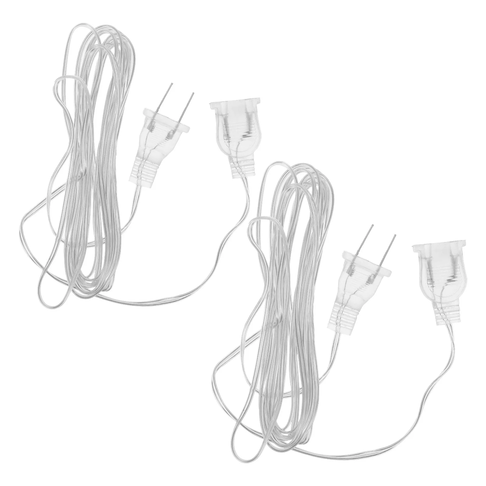 2Pcs LED Lamp Cable Extension Cord Clear PVC Copper Long Service Life Indoor Outdoor Party Curtain Light Extension Cord