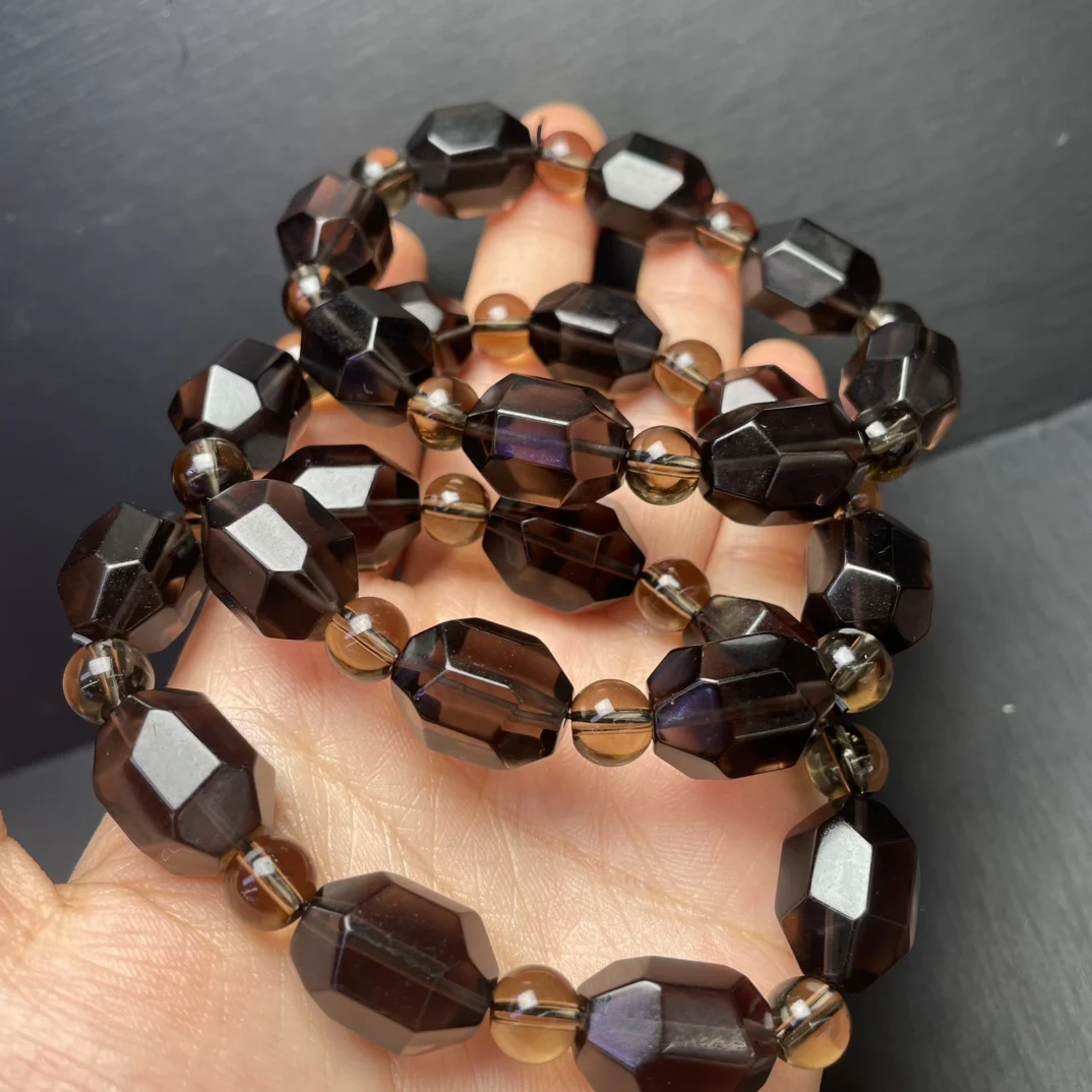 

1 Pc Fengbaowu Natural Ice Obsidian Bracelet 13x17MM Irregular Beads Reiki Healing Stone Jewelry Gift For Women Men