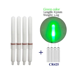 4 adet gece parlak çubuk kolye + 4 CR425 deniz balıkçılık Lightstick aydınlık olta parlak elektrikli Glow işık sopa okyanus araçları mücadele