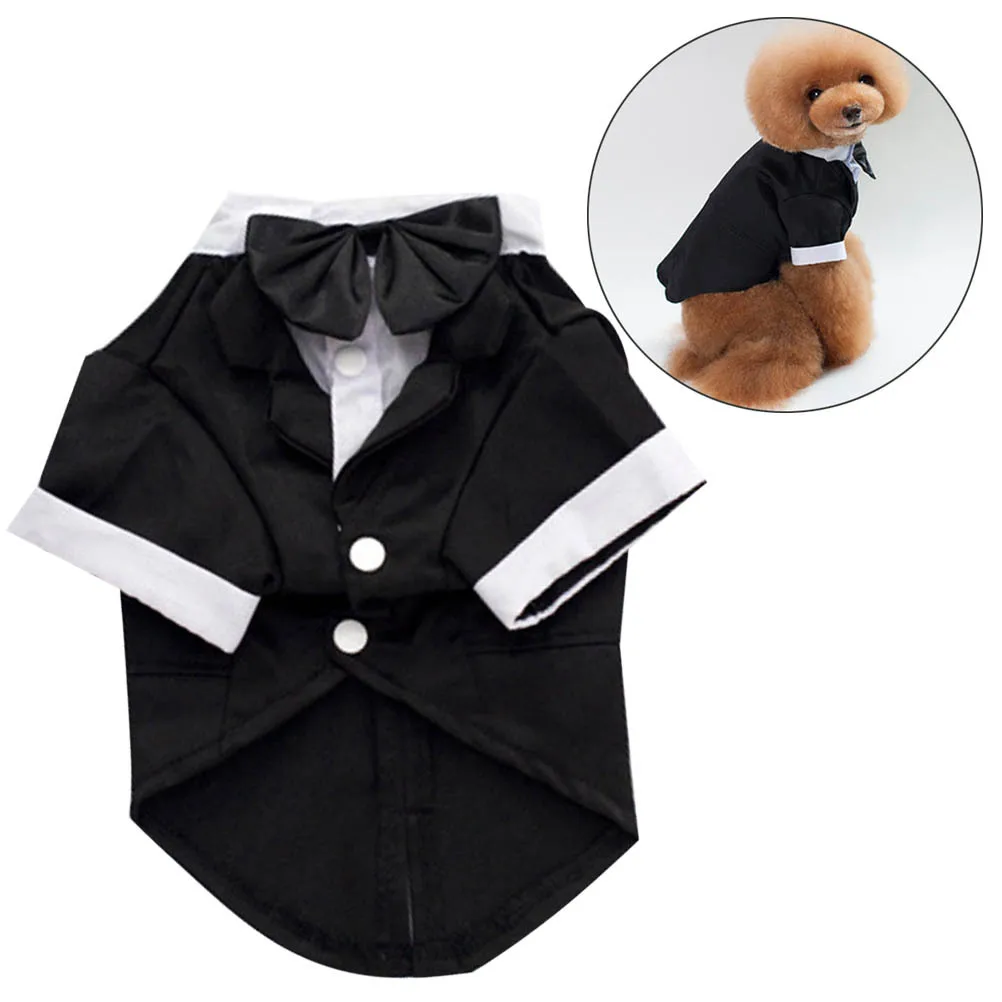 

Dapper Dog Tux Black Xl Button Closure Soft Fabric Pet Wedding Costume for Special Events Puppies Dog Tux Puppy Suit