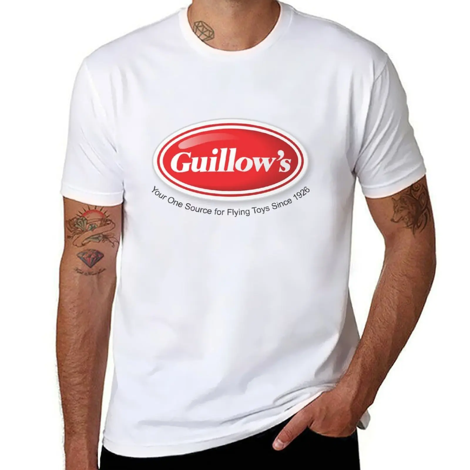 

Guillow Logo black tagline and shaddow T-Shirt t shirts cotton 100% funny t shirts man T-Shirt