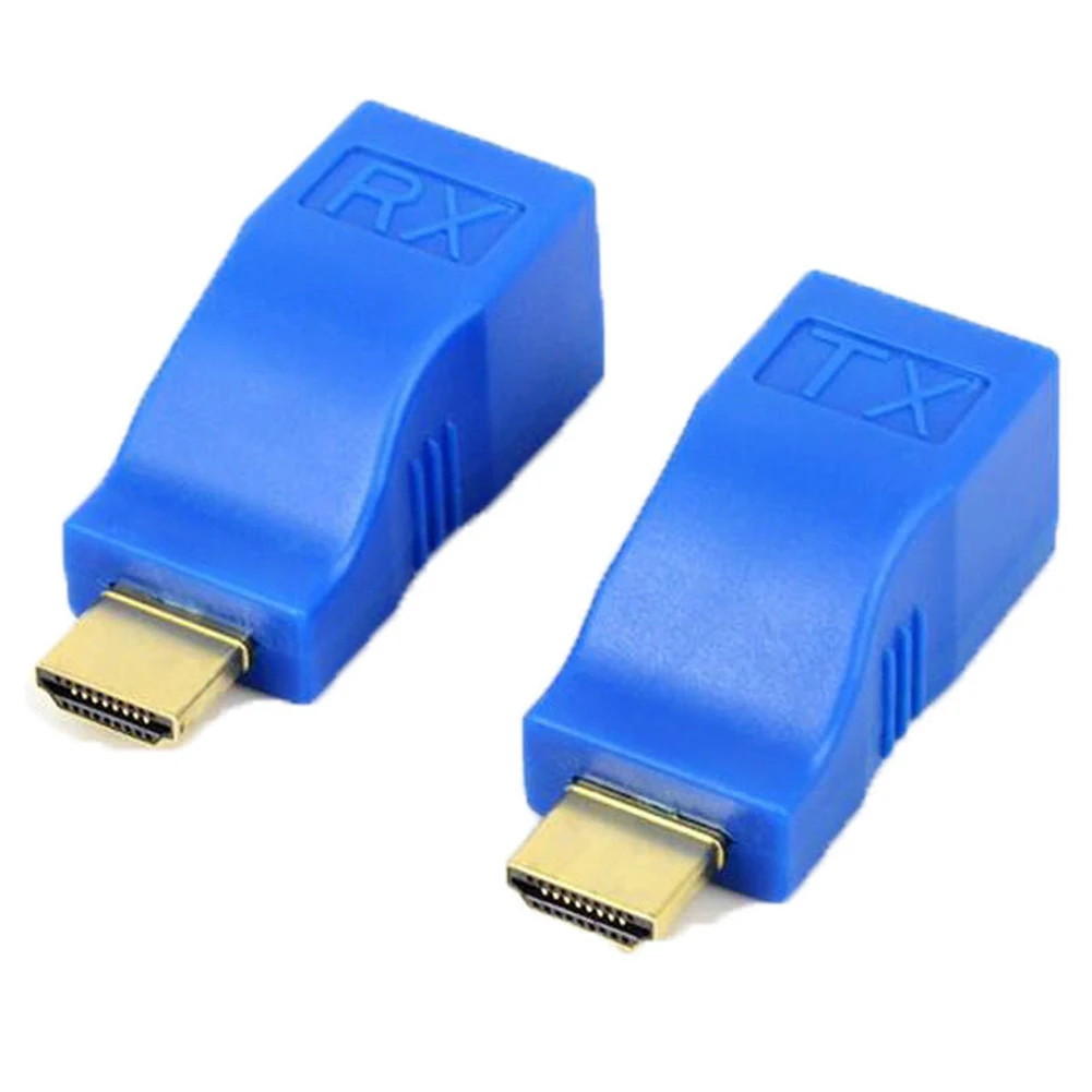 2 قطعة كابل الشبكة بطاقة الإنترنت RJ45 4K إلى RJ45 موسع شبكة HDMI متوافق إيثرنت LAN ل HDTV DVD