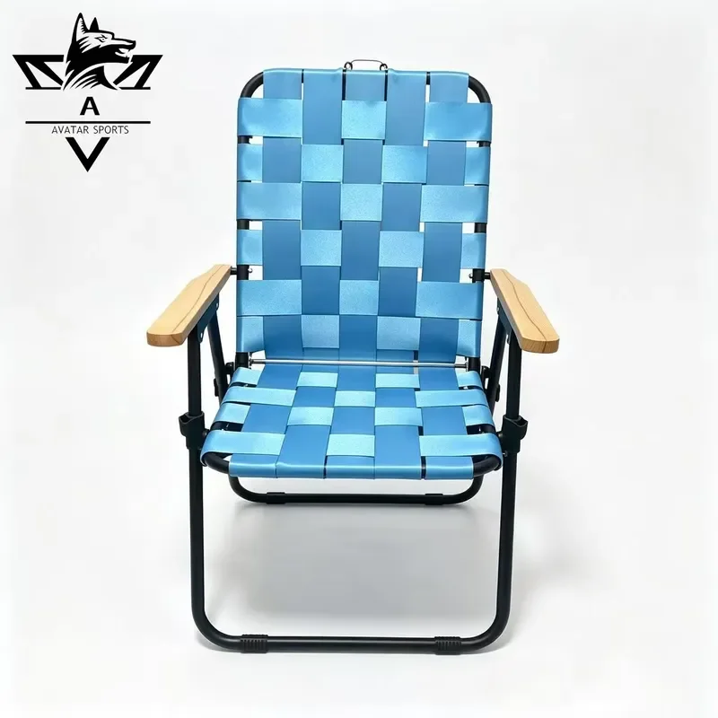 AV-C13-CC2606 Premium Folded Cooler Box Garden Chairs Arm Camping Backpack Beach Chairs