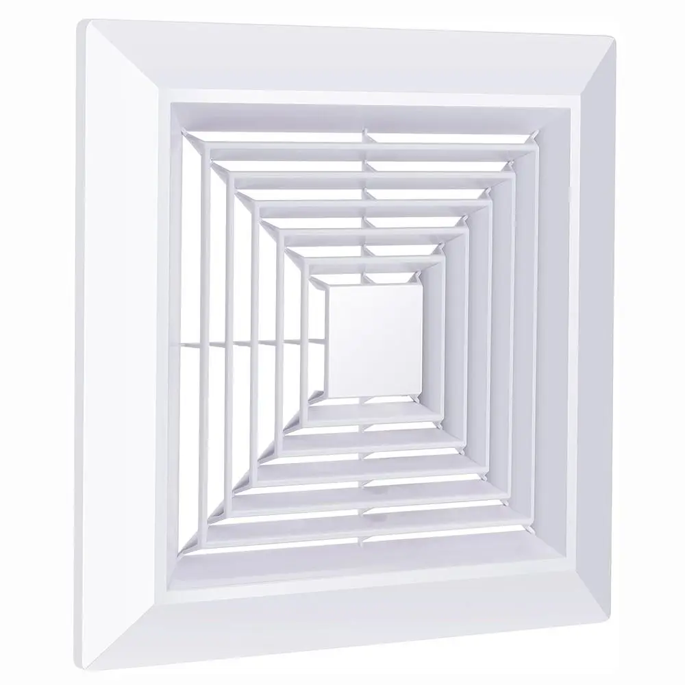 

New With Spring Exhaust Fan Cover Square White Mounted Grille Air Diffuser Ceiling or Wall