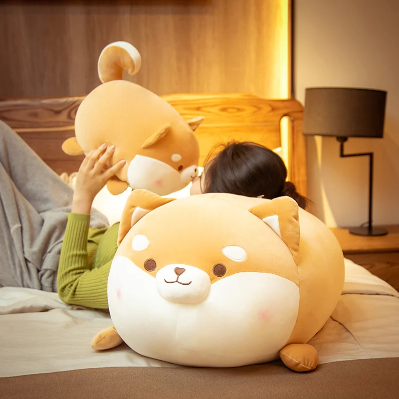 35-70cm Cute Fat Round Dog Plush Toy Kawaii Big Shiba Inu Pillow Soft Stuffed Animal Chai Doggy Cartoon Doll Girl Birthday Gifts