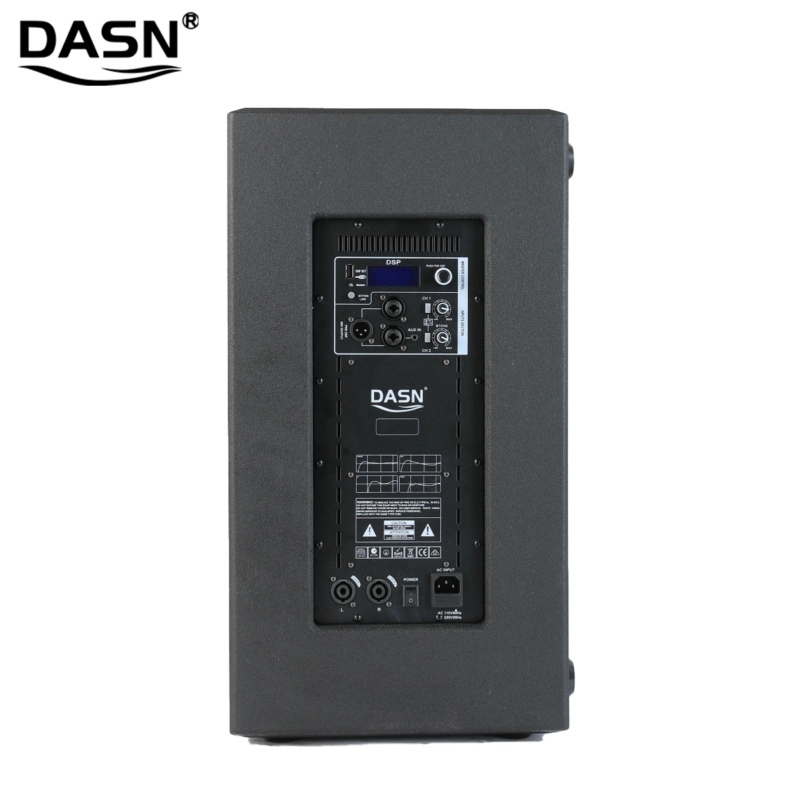 DASN B4 4000W Peak Audio Portable DJ Party Stage Sound Active Pro Column Speaker  Dual 10 inch Subwoofer Home PA system