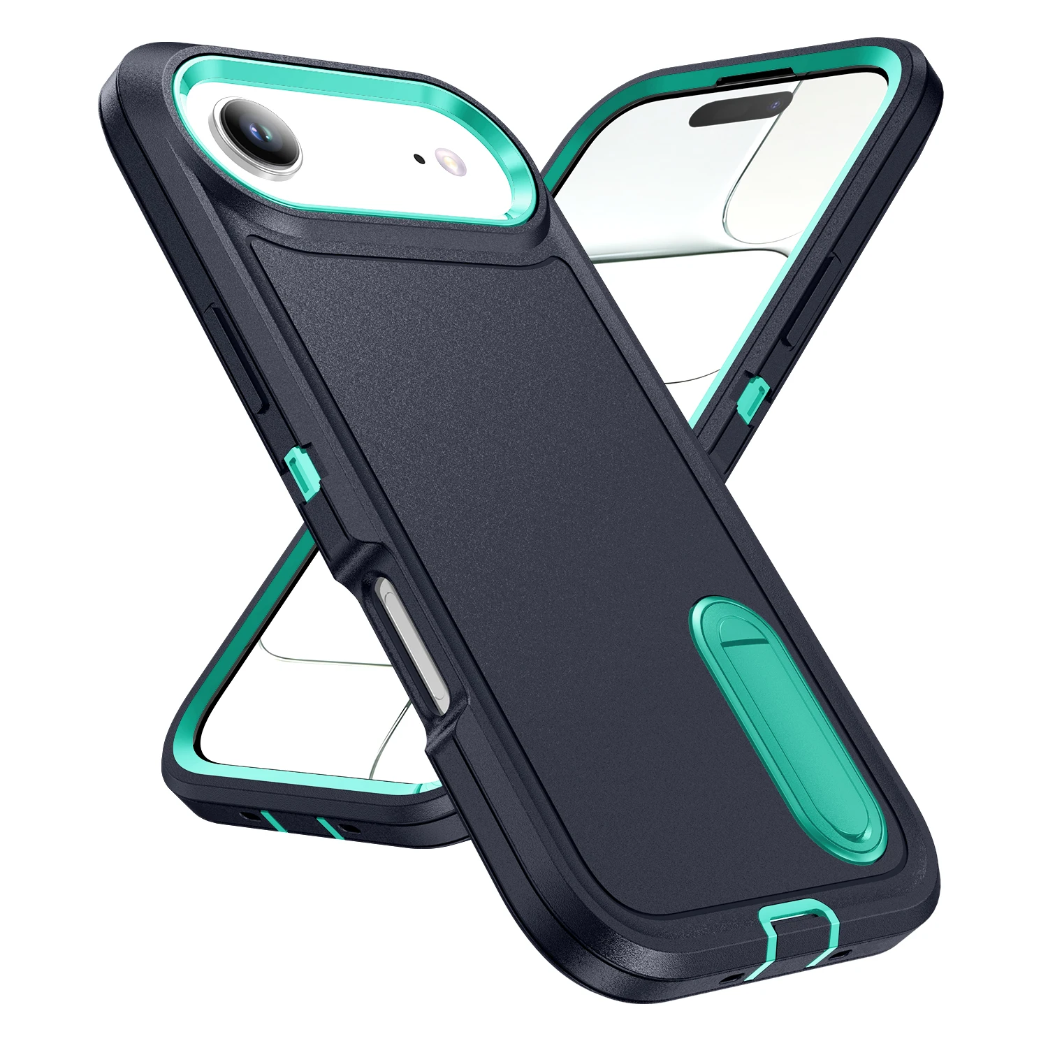 Suporte à prova de choque capa equipada para iphone air 16 17 pro max plus iphone17 bolsa de telefone de proteção resistente