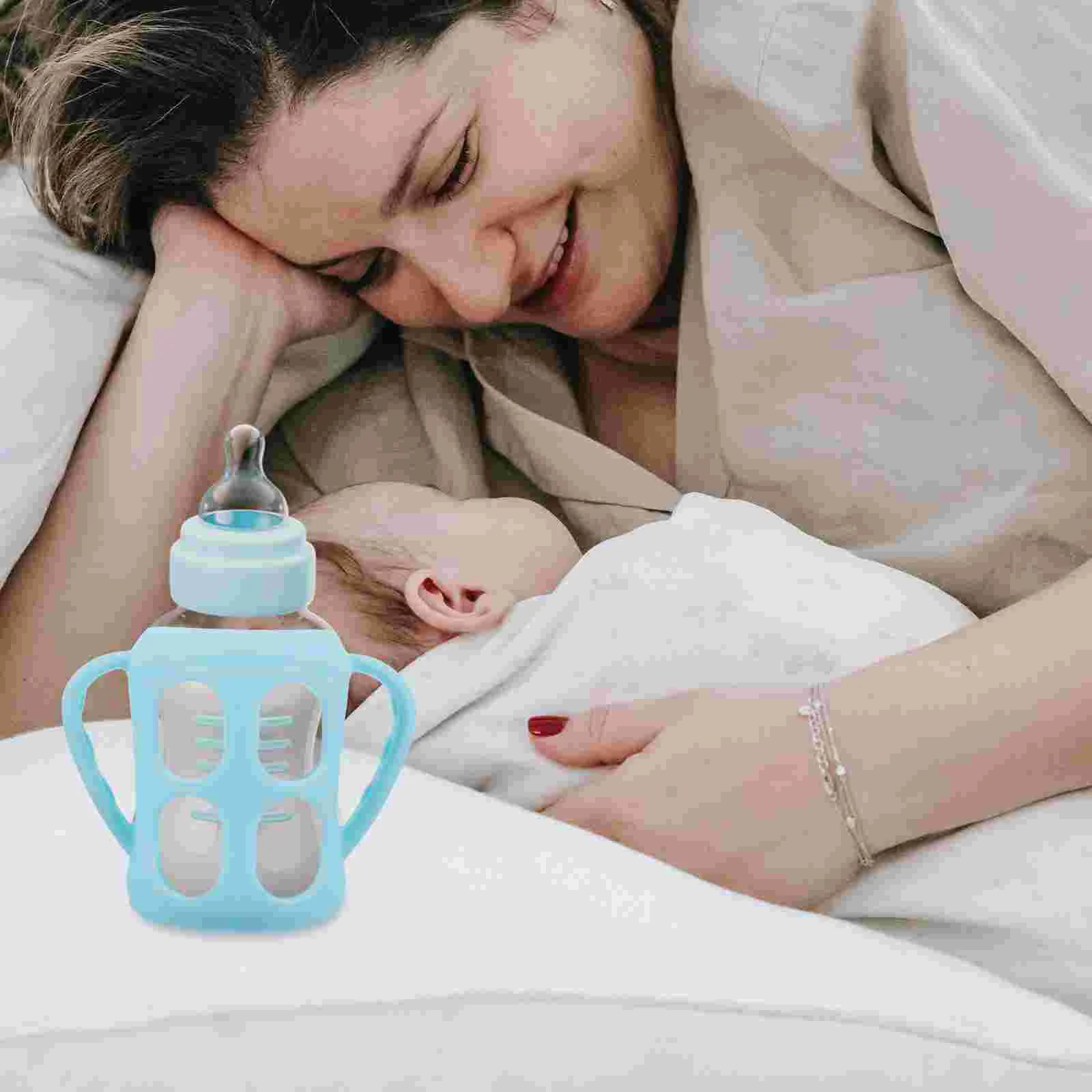 Pegangan botol bayi silikon pegangan bagian pengganti botol lengan Gel silika Perawatan balita baru lahir