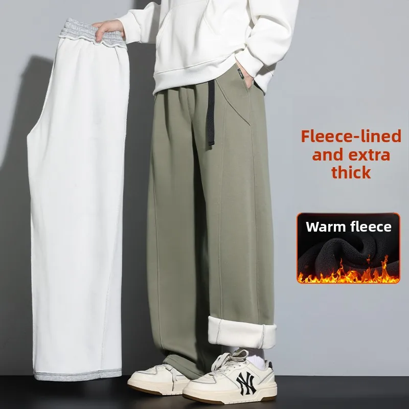 

2025 American style curved knife pants new autumn winter style adjustable waist belt loose wide leg casual trousers Chinese size