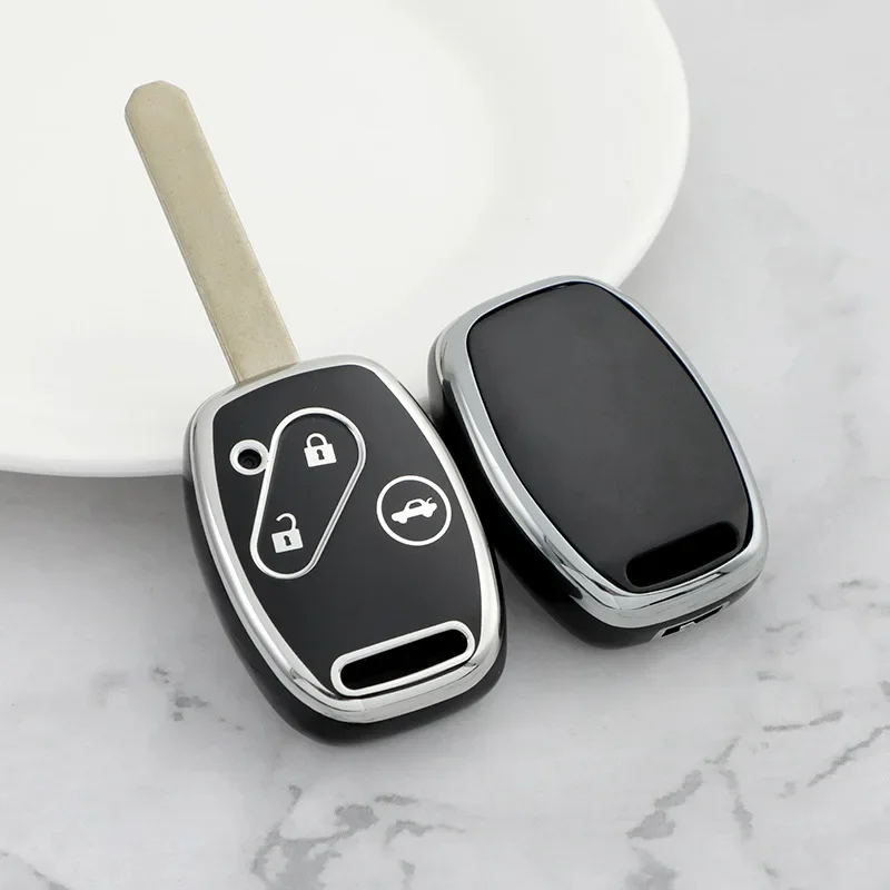 2 3 4 Buttons Silver TPU Car Key Case Cover for Honda Fit CIVIC JAZZ Pilot Accord CR-V Freed Freed Pilot StepWGN Insight