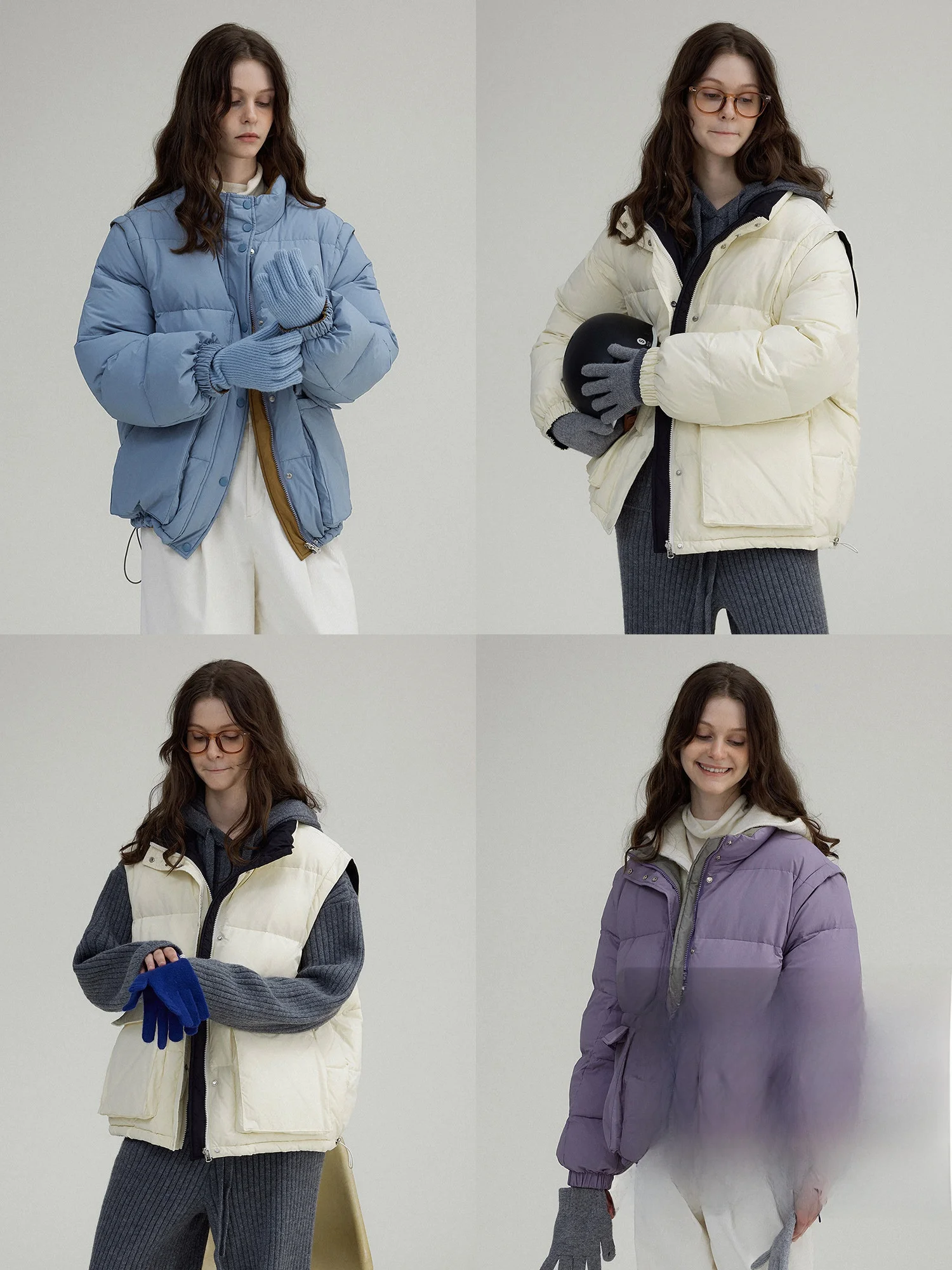 

Le Women's Puffer Jaet Bread ape Stand Collar Windproof High am Weight Durable Nylon 00-200g White Du down Removab...