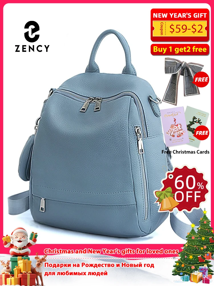 Zency damski plecak z prawdziwej skóry wysokiej jakości tornister podróżny damski plecak na ramię typu shopper plecak podmiejski 2025