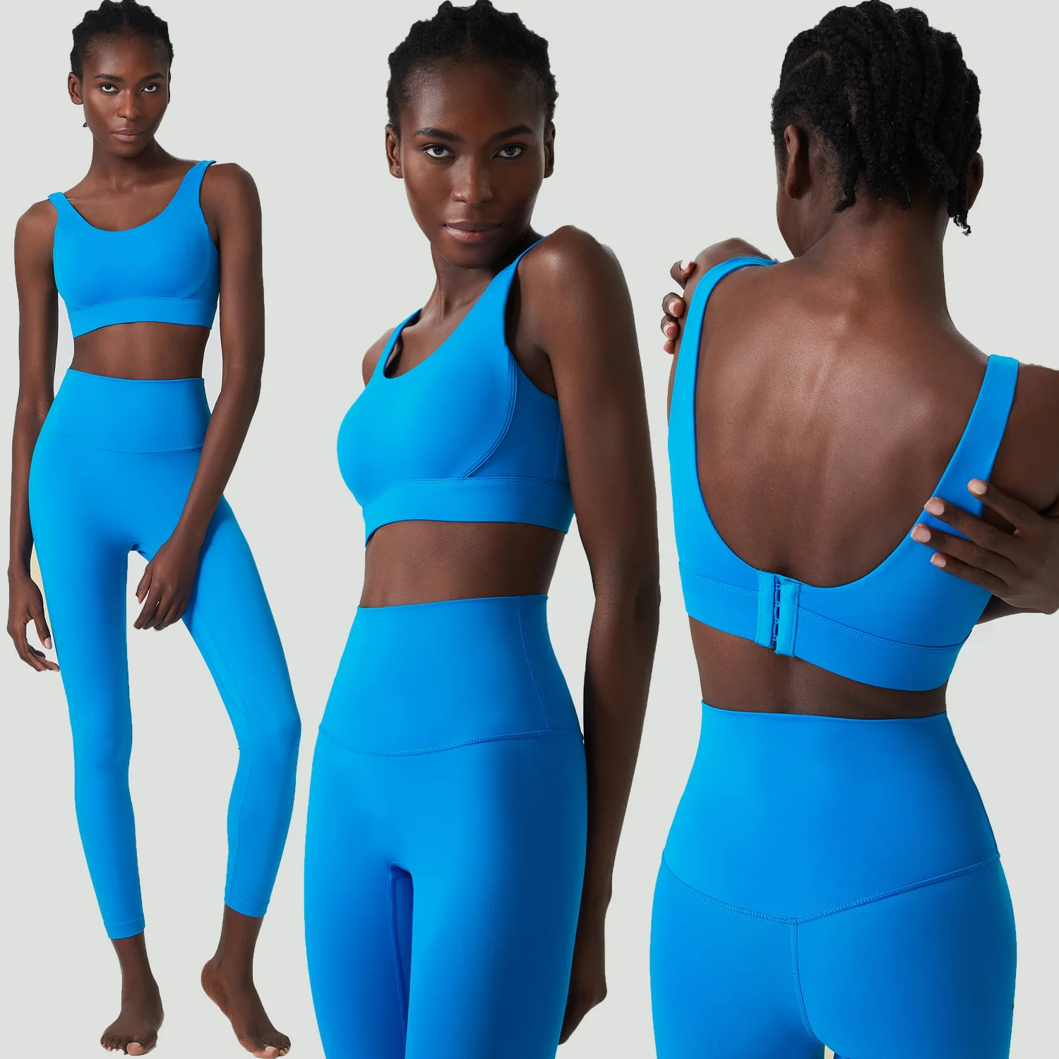 Withered Fashion Ladies Breathing Cup Sports Underwear Suit Yoga Clothing Women's Sports Fitness Clothing Two-Piece Set Women XL