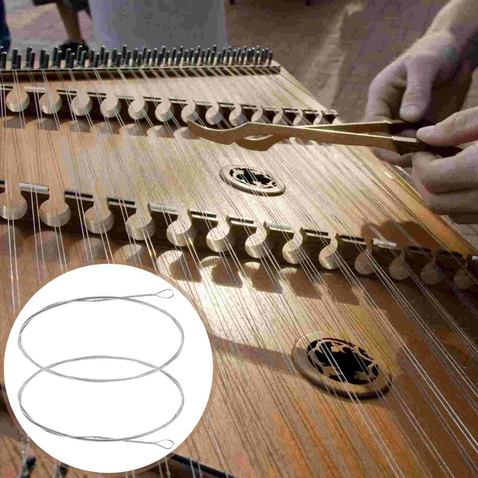 

2 Pcs Dulcimer Strings Instruments Accessories Parts Musical Bulk Accessory Steel