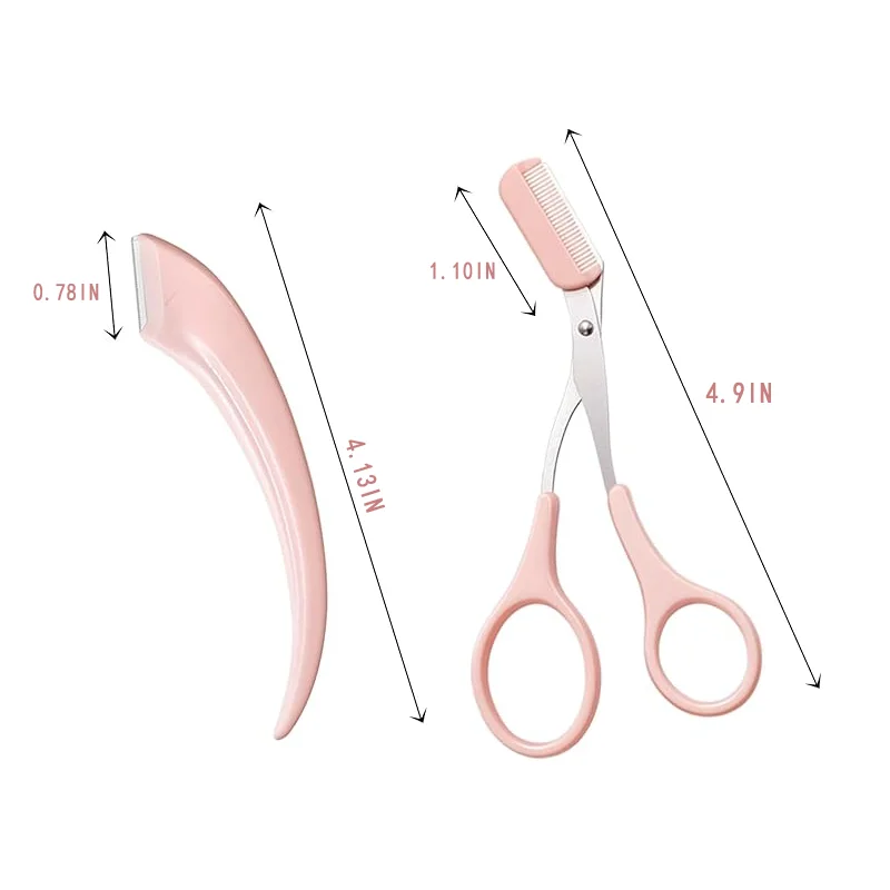 Eyebrow Scissors 16cm, Stainless Steel Trimming Scissors for Eyebrows Eyelashes