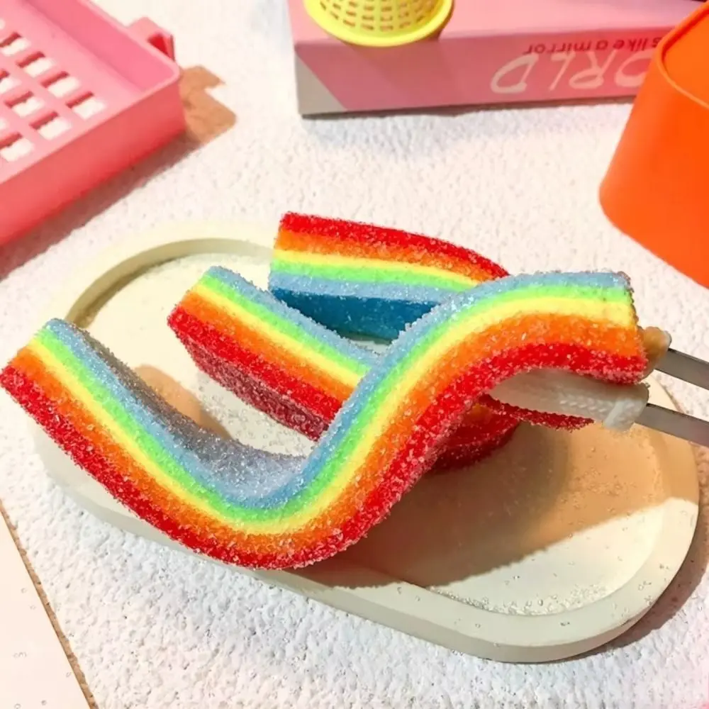 Hand Relax Rainbow Candy Squeeze Slow Rebound Kneading Rainbow Strip Fidget TPR Material Food Shape Sensory Fidget