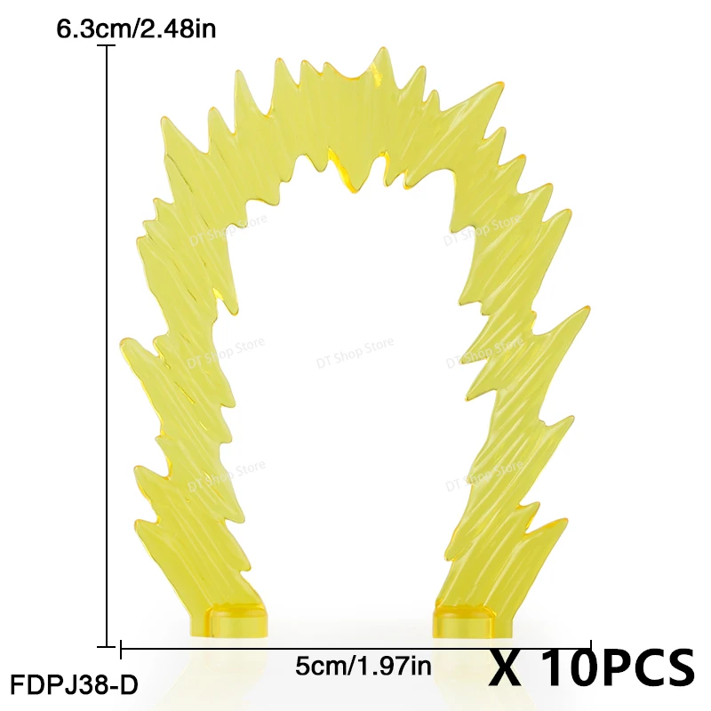 10PCS FDPJ38-42 Części efektów specjalnych Kreskówkowe cegły Eksplozja Vortex Efekt ognia Broń Akcesoria Figurki Dzieci Dla Zabawek