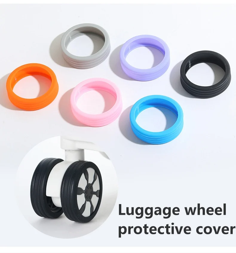 8Pcs Rubber Feet Pads for Luggage Wheels, Protect and Mute Your Suitcase，for Double Caster Universal Wheels Ranging From 5-7.5cm