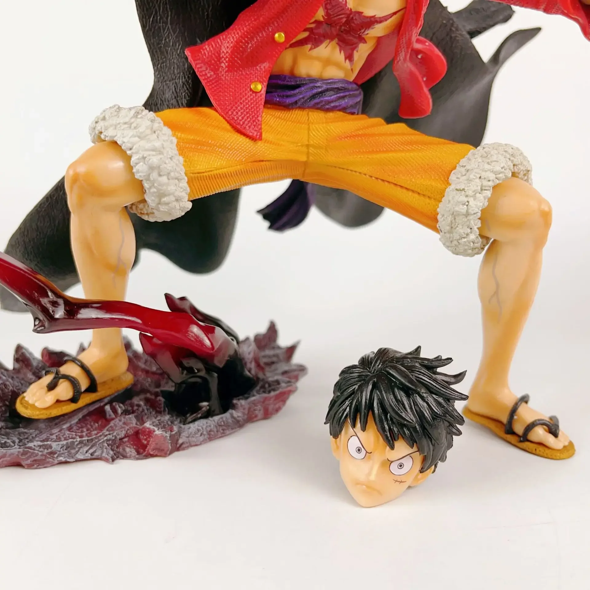 One Piece Monkey D. Luffy Replaceable Head Statue Anime Figure 18cm Pvc Action Figurine Collection Ornament Model Christmas Gift