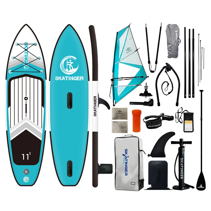 لوح ركوب الأمواج شراعي قابل للنفخ للرياح شراع صلب للمبتدئين