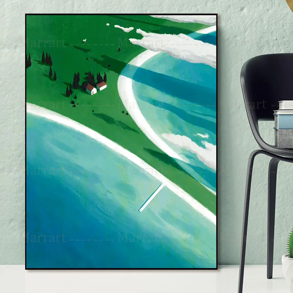 Fresh Landscape Illustration Nordic Poster And Prints Rural Scenery Wall Art Canvas Painting  For Livingroom Bedroom Home Decor