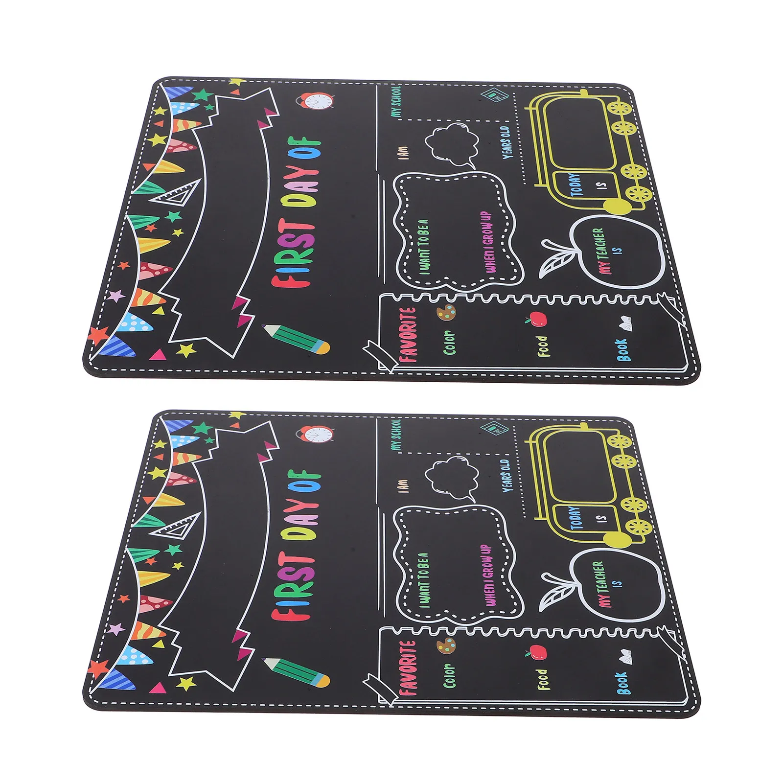 2Pcs Double Sided Kids Blackboard Wood First Day Supplies Back to School Sign Preschool Kindergarten 1St Grade