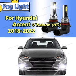 LED Front Fog Light Lamp Car Bulbs 6000K For Hyundai Accent V Saloon (HC) 2018 2019 2020 2021 2022 Canbus Accessories Lamp