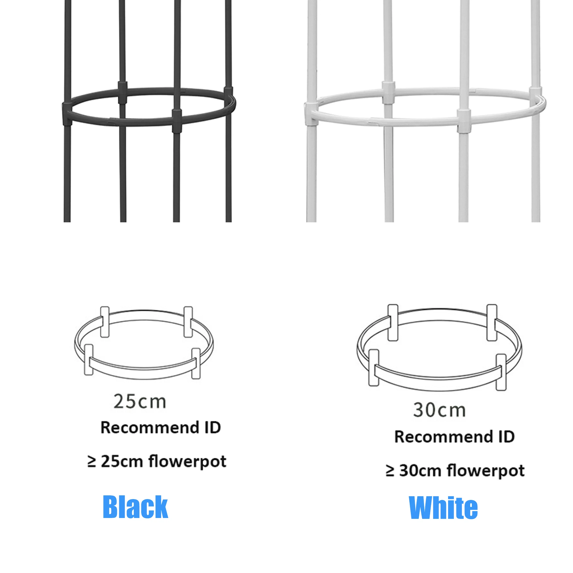 Tower Obelisk Garden Trellis Plant Climbing Frame Portable Plant Support Tower Weather-Proof Rose Tower Vine Support White Black