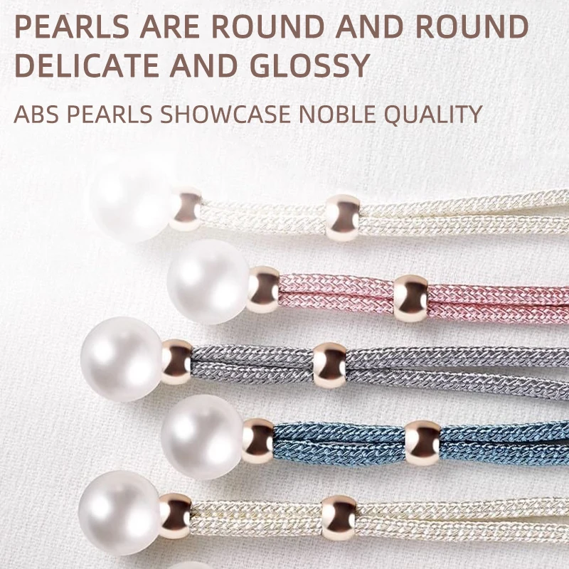2 artificial pearl curtain straps, simple pearls paired with hand woven rope curtain fasteners