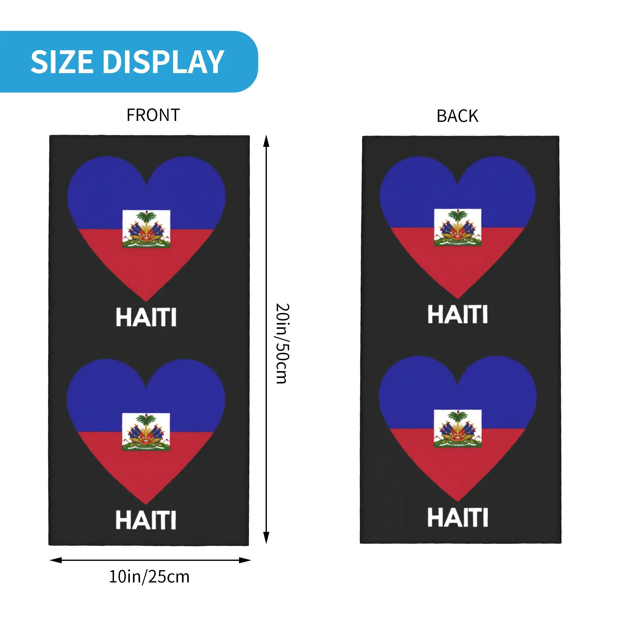 Haiti flag  Bandana Neck Cover Printed Haitian  Magic Scarf Multi-use Balaclava Outdoor Sports Unisex Adult All Season view 6