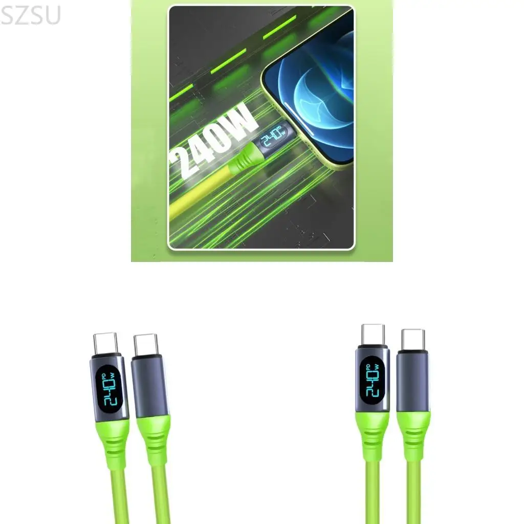 

SZSU Премиум-кабель USB C длиной 150 см с цифровым дисплеем мощности и износостойкостью для надежной быстрой зарядки