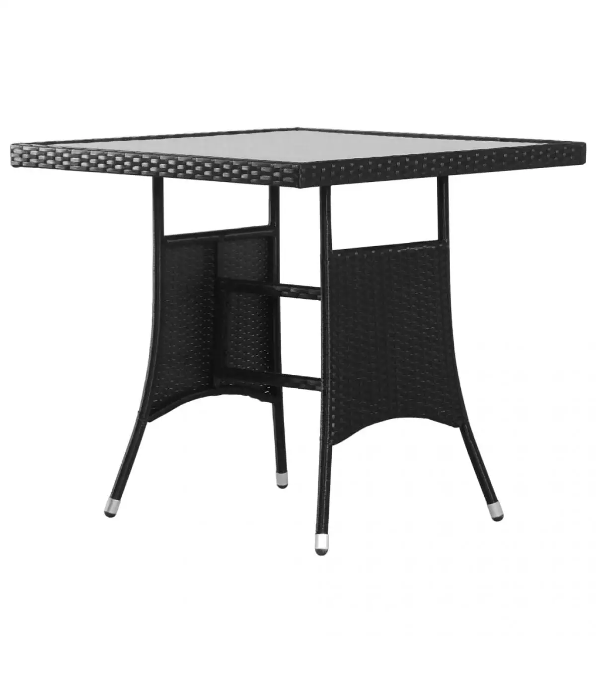 Garden tables garden table 80x80x74 cm black synthetic rattan