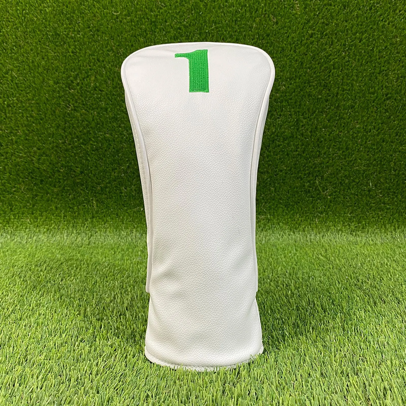 Number Embroidery Golf Headcover Elastic Bands Water Resistant Leather Club Head Cover with Soft Lining  Drivers Fairway UT view 2